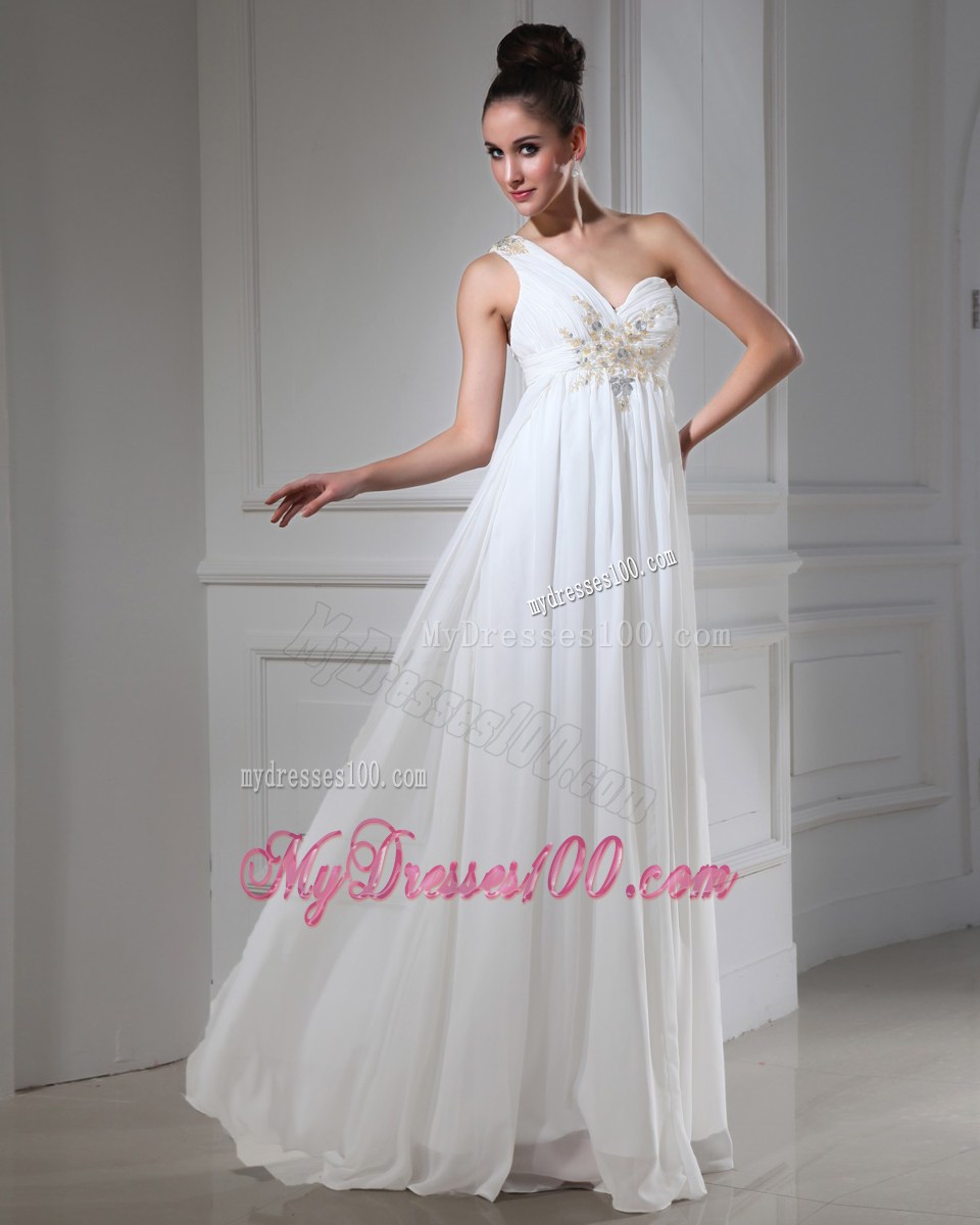 One Shoulder 2013 Prom Dress With Beaded For Custom Made