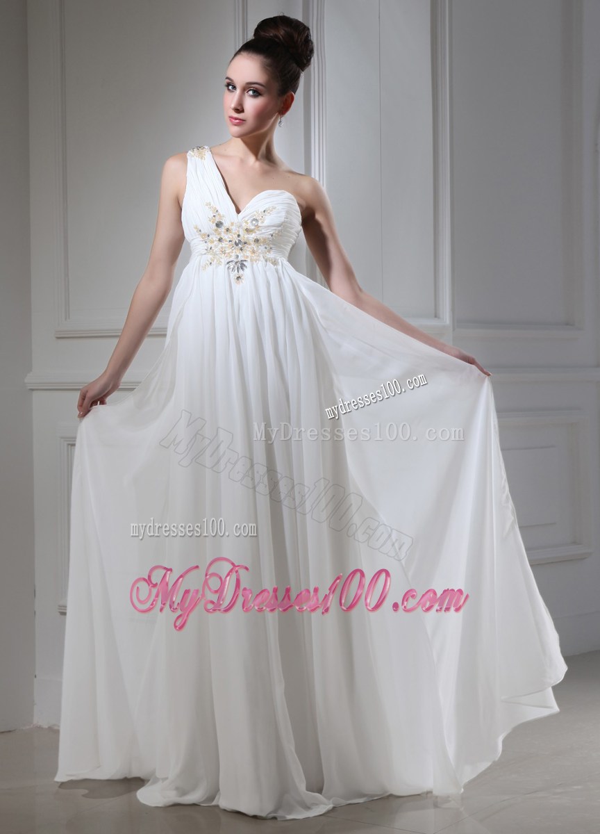 One Shoulder 2013 Prom Dress With Beaded For Custom Made