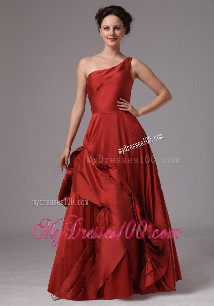 Unique One Shoulder Taffeta Prom Dress For Custom Made In Norcross Georgia