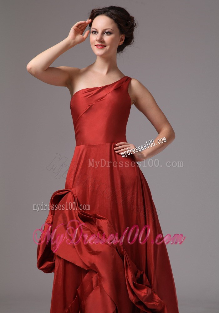 Unique One Shoulder Taffeta Prom Dress For Custom Made In Norcross Georgia