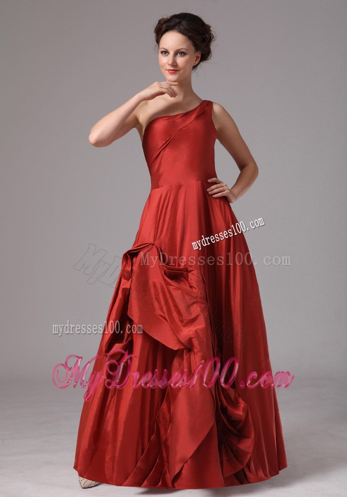 Unique One Shoulder Taffeta Prom Dress For Custom Made In Norcross Georgia