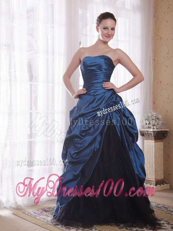 Beautiful Strapless Sweep Train Prom Dress with Ruffles