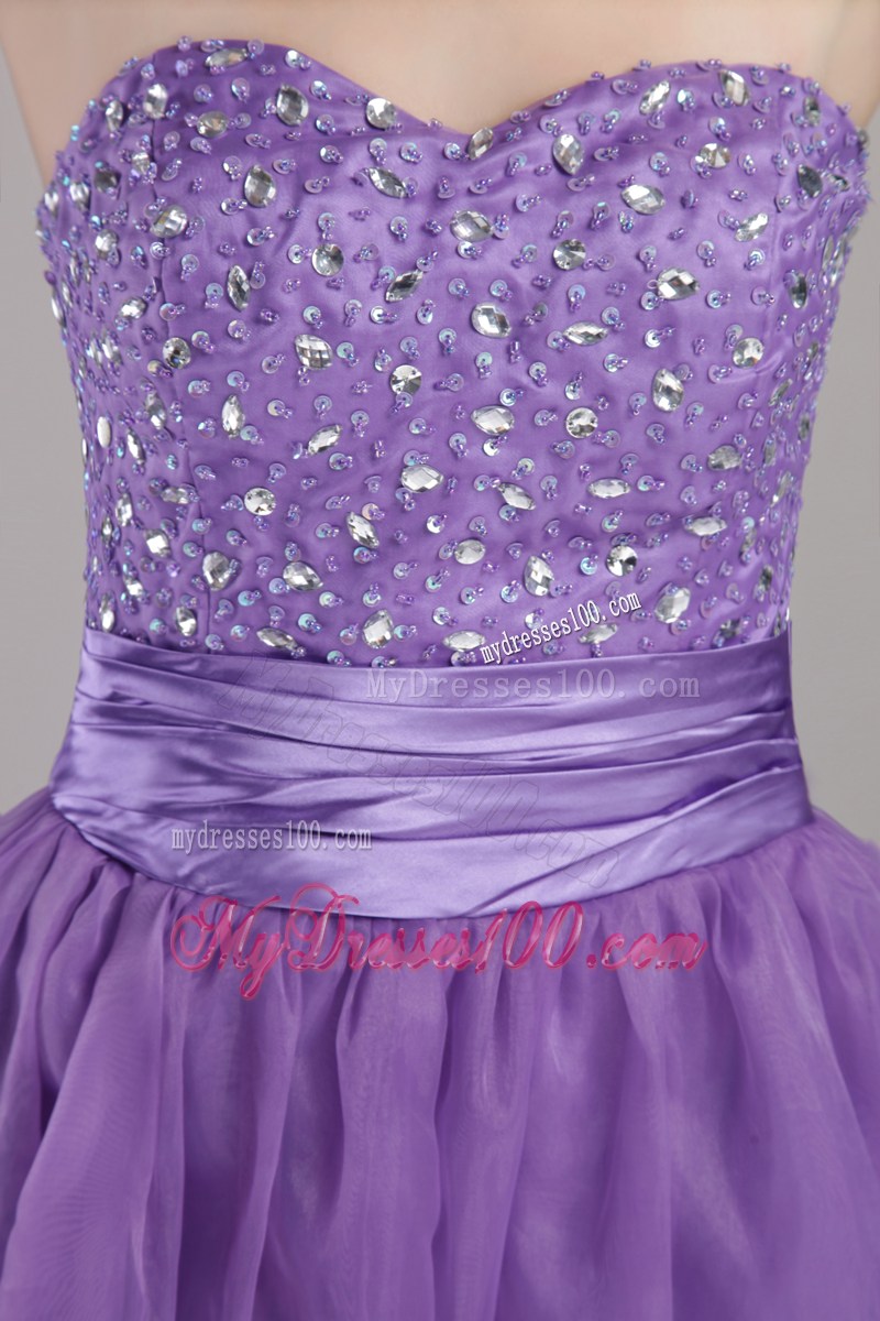 Purple Empire Sweetheart Beading Long Prom Pageant Dress