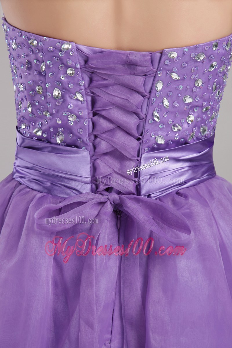 Purple Empire Sweetheart Beading Long Prom Pageant Dress