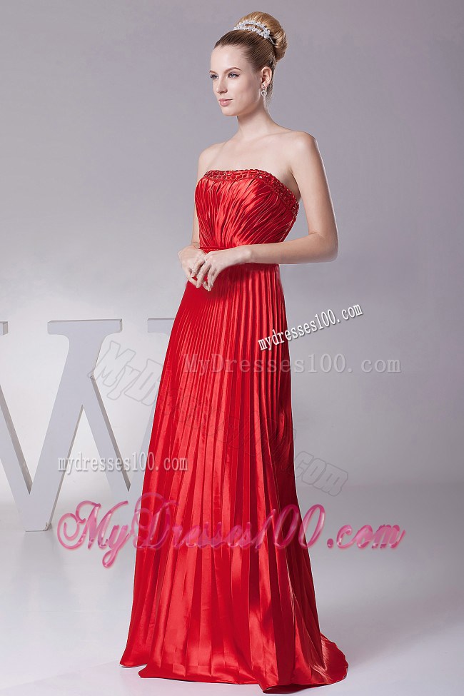 Red Pleat Over Skirt For Custom Made Prom Dress
