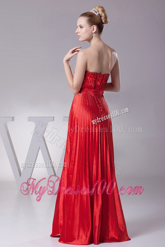 Red Pleat Over Skirt For Custom Made Prom Dress