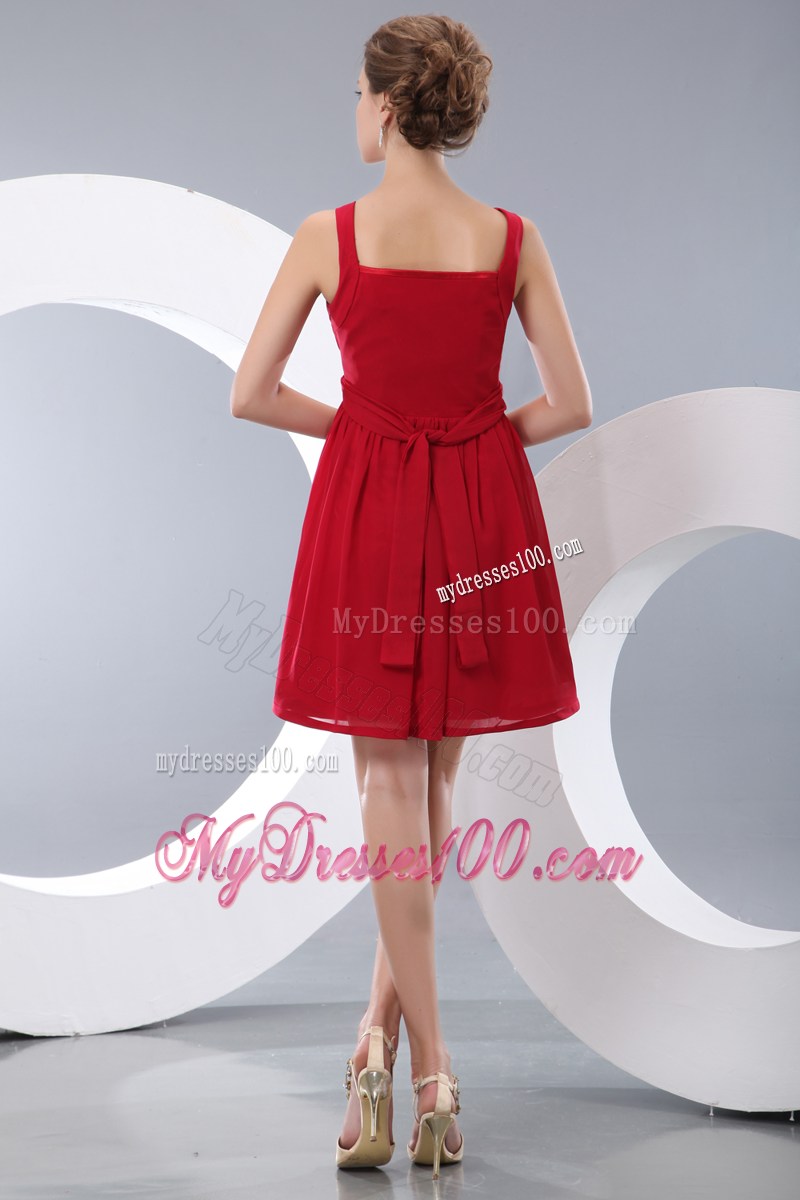 Red Empire Straps Mini-length Sequins Prom Homecoming Dress