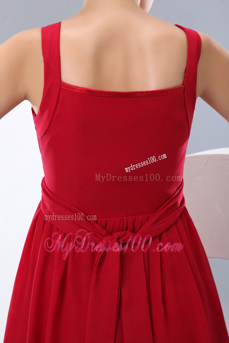 Red Empire Straps Mini-length Sequins Prom Homecoming Dress