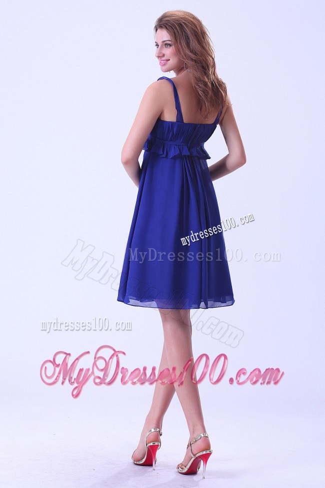 Royal Blue Prom Dress With Straps Knee-length For Custom Made