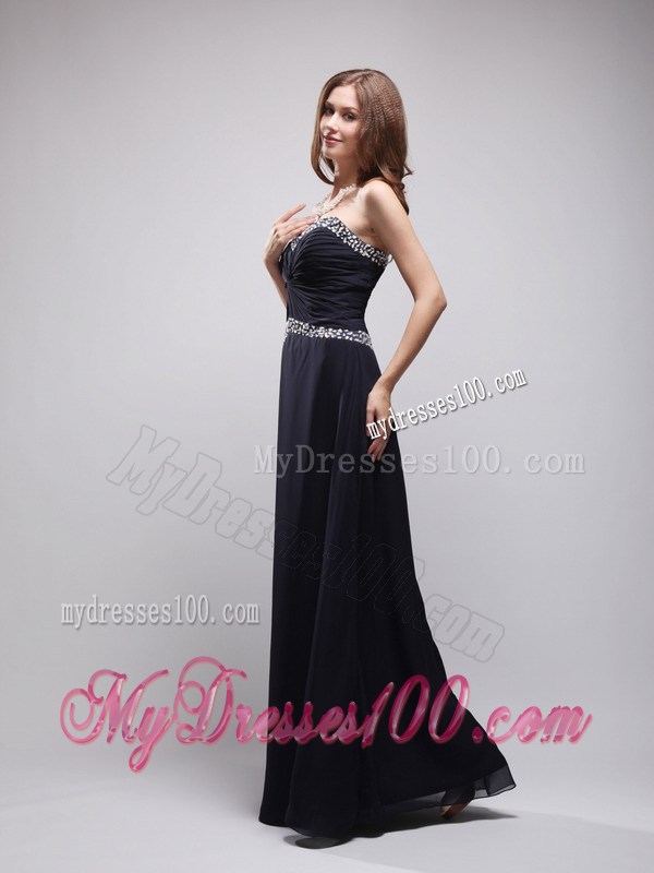 Black Column Sweetheart Floor-length Sequins Prom Evening Dress