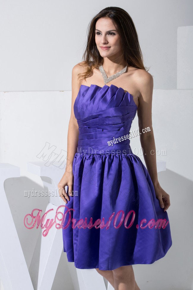 Simple Purple Prom / Cocktail Dress For 2013 Knee-length A-line Strapless