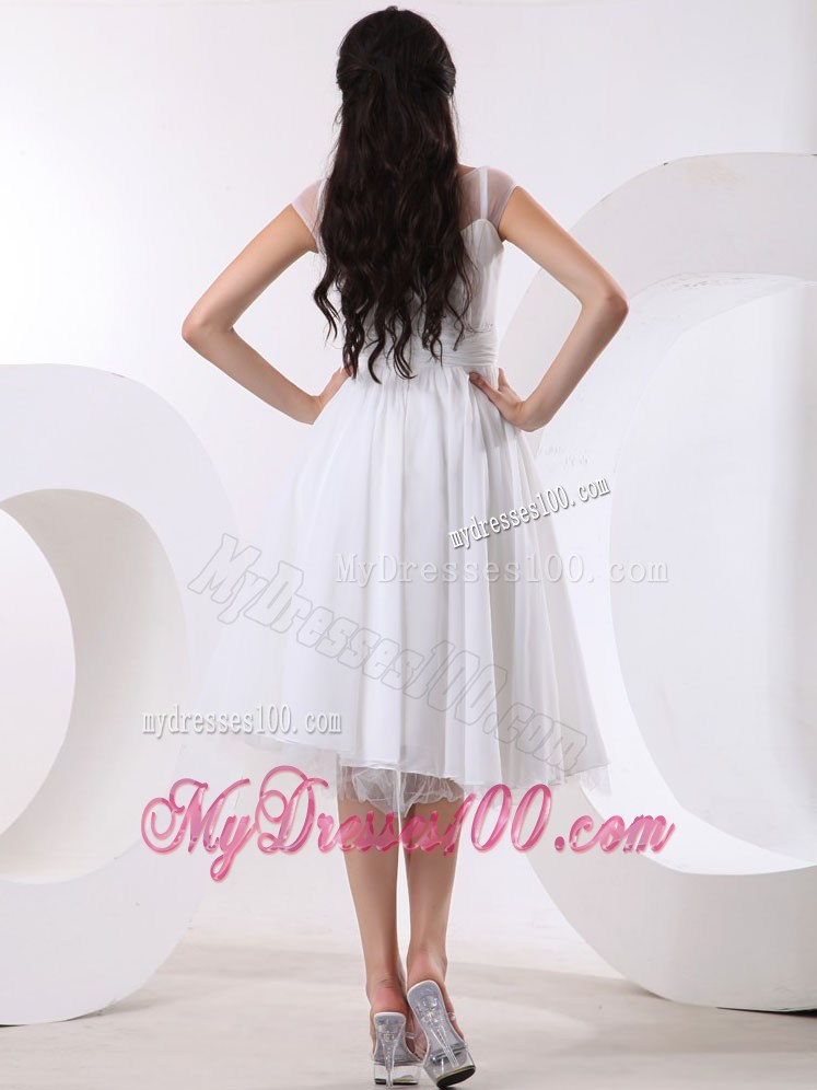 Sweet Knee-length Prom Dress With Hand Made Flowers