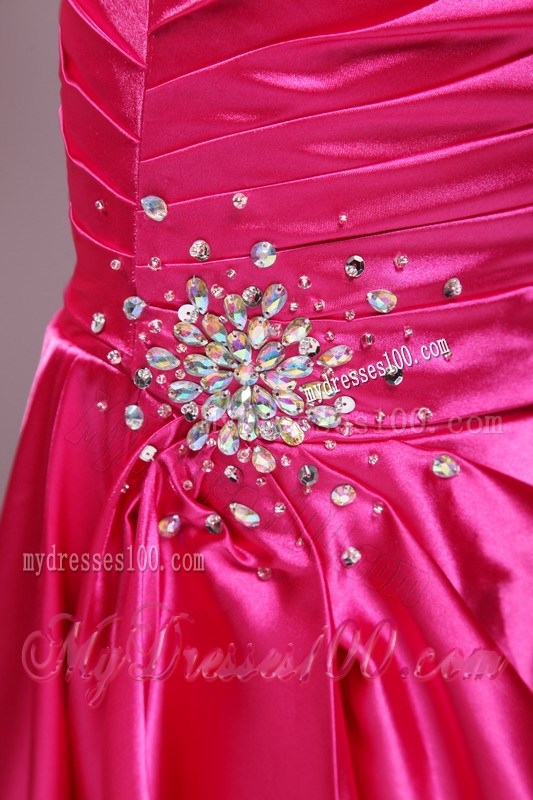 2013 Hot Pink Beading and Ruching Prom Dress with Sweetheart