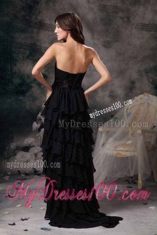 Custom Made Orange Red High-low Ruched Bodice 2013 Prom Dress