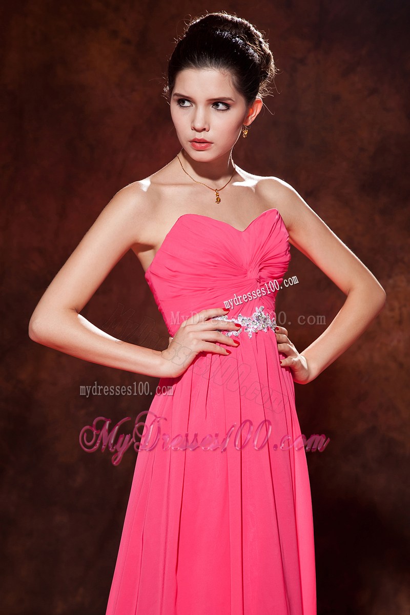 Coral Red Empire Beading Prom Celebrity Dress with Sweetheart