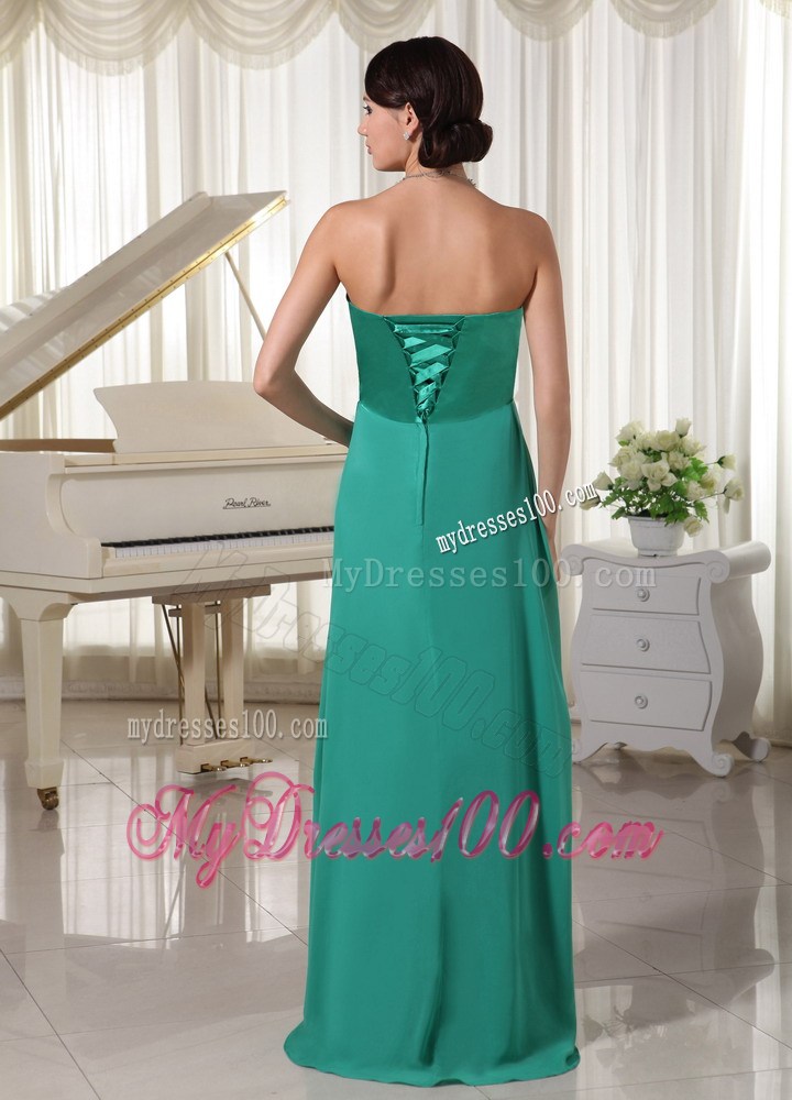Chic Turquoise Sweetheart Beaded Evening Dress For Prom Party