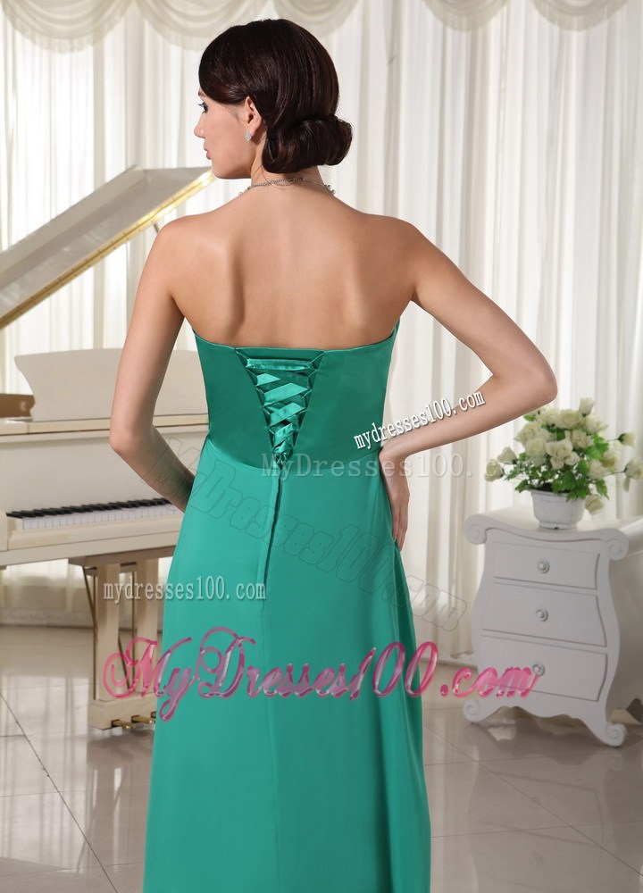 Chic Turquoise Sweetheart Beaded Evening Dress For Prom Party