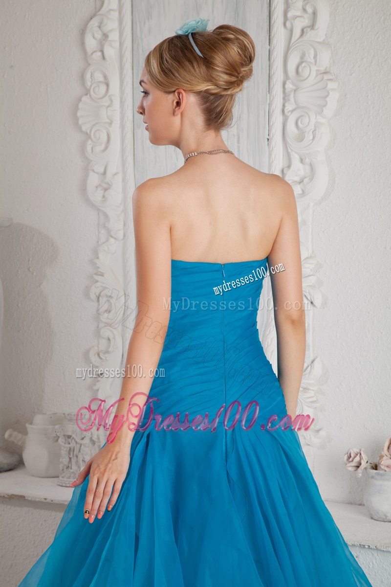 Low Price Teal Mermaid Sweetheart Prom Dress with Appliques