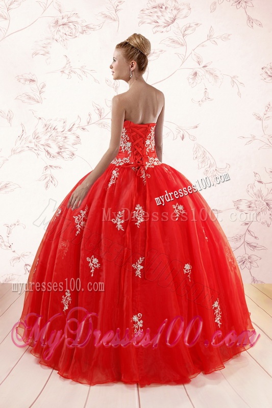 2016 Ball Gown Sweetheart Quinceanera Dresses with Appliques