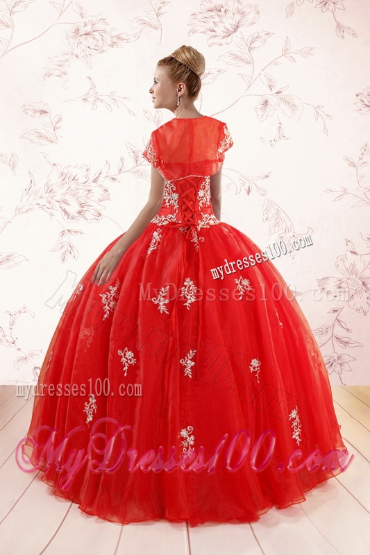 2016 Ball Gown Sweetheart Quinceanera Dresses with Appliques