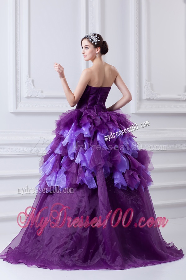 2016 Beading Multi-color Sweetheart Ball Gown Quinceanera Dress with Ruffles