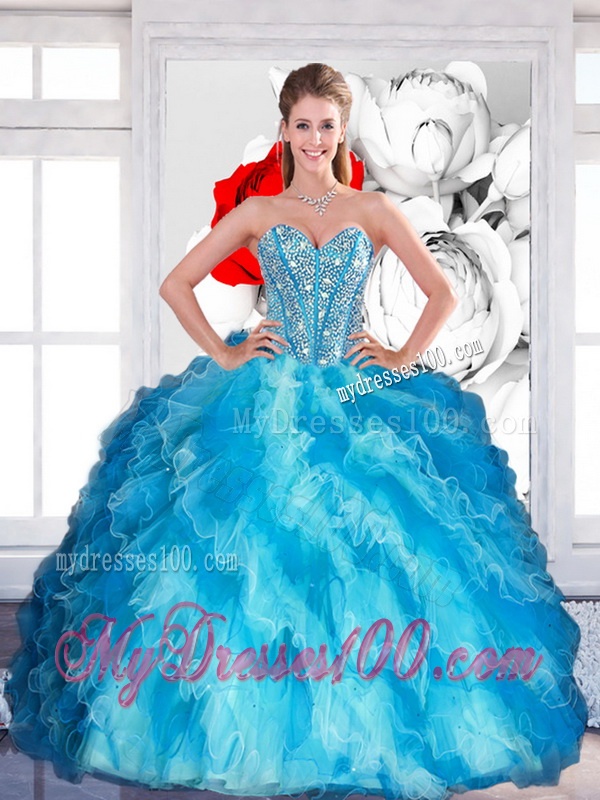 2016 Elegant Sweetheart Multi Color Quinceanera Dresses with Beading and Ruffled Layers