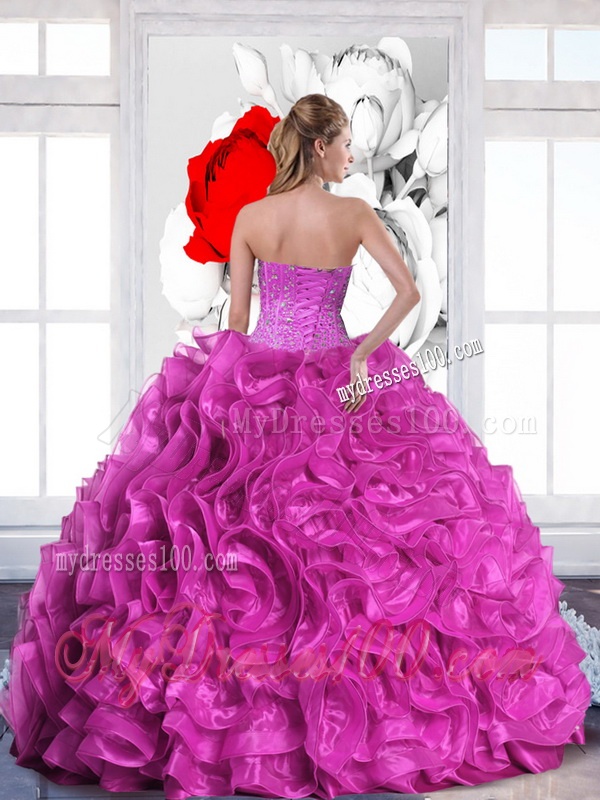 2016 Modest Sweetheart Quinceanera Dresses with Beading and Ruffles