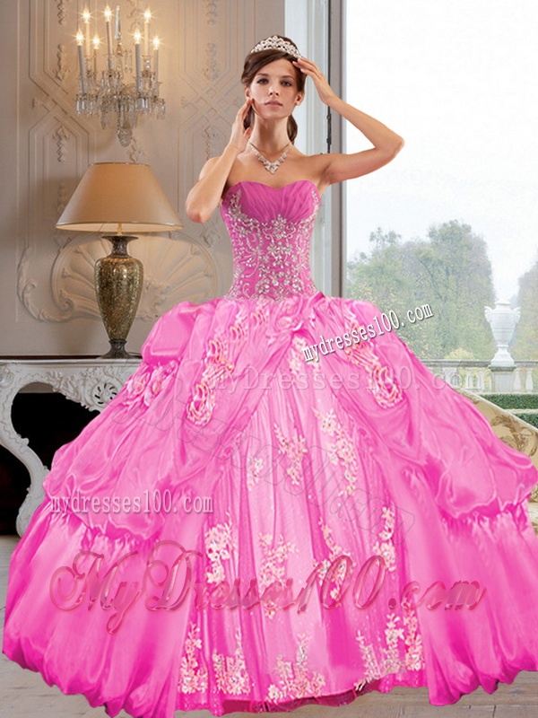 2016 Remarkable Strapless Ball Gown Quinceanera Dresses with Appliques