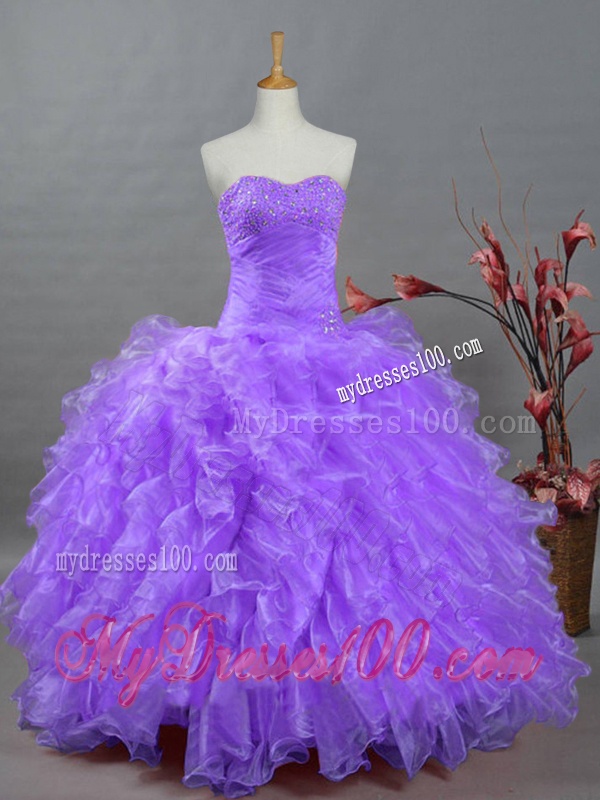 2016 Summer Ball Gown Sweetheart Beading Quinceanera Dresses