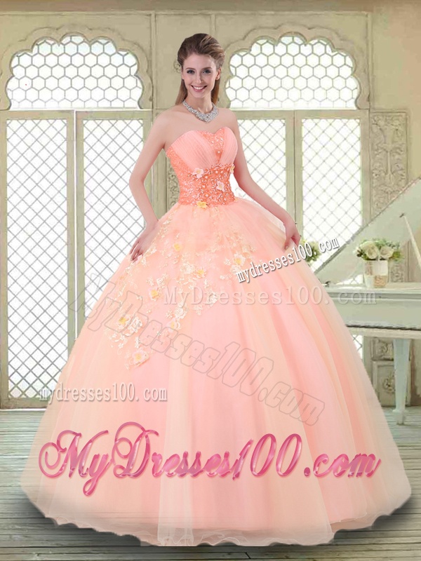 Beautiful Appliques and Beading Sweet 16 Dresses with Sweetheart
