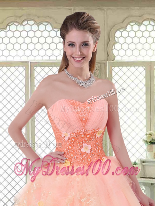 Beautiful Appliques and Beading Sweet 16 Dresses with Sweetheart