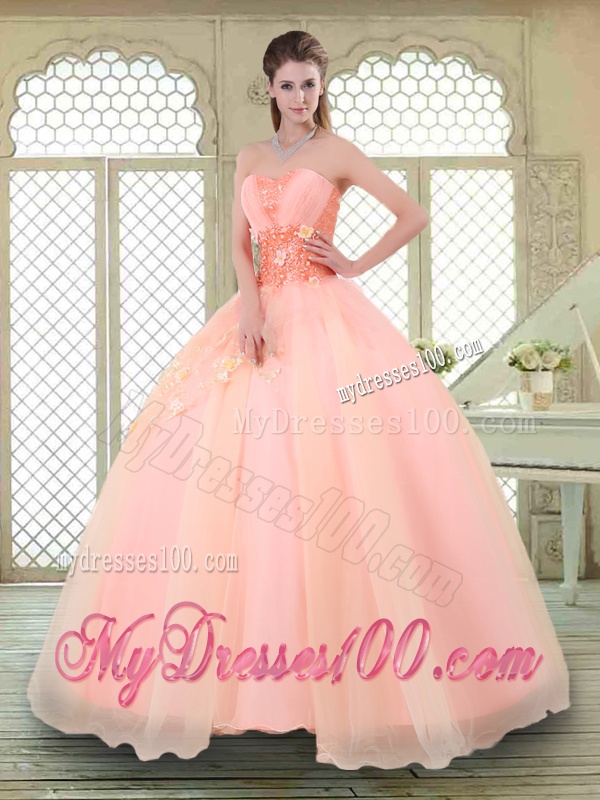 Beautiful Appliques and Beading Sweet 16 Dresses with Sweetheart