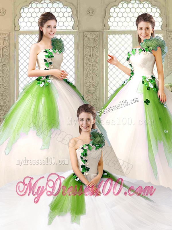Cheap One Shoulder Sweet 16 Dresses with Appliques and Ruffles