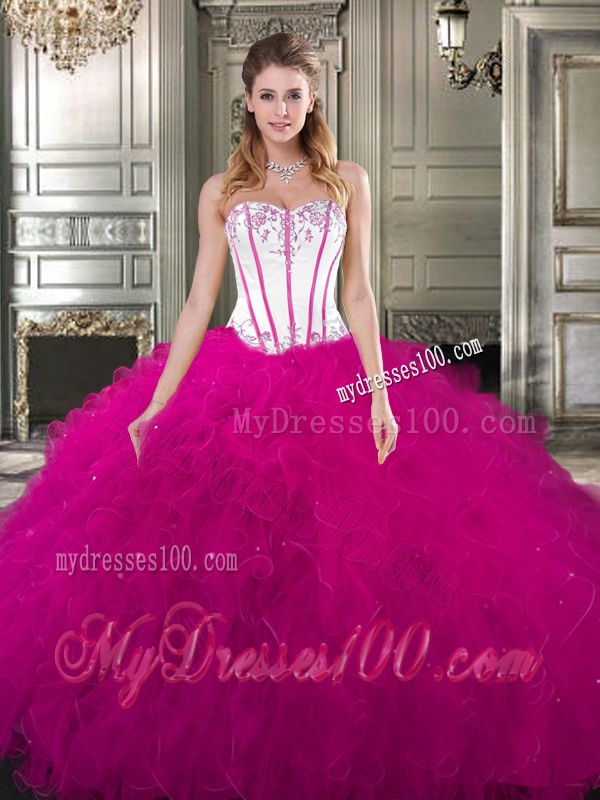 Exquisite Really Puffy Tulle Quinceanera Gown with Beading and Ruffles