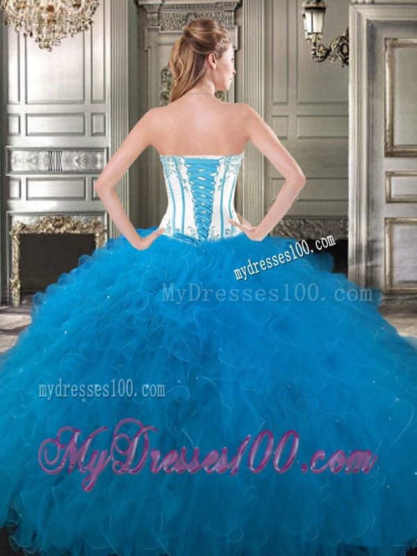 Exquisite Really Puffy Tulle Quinceanera Gown with Beading and Ruffles