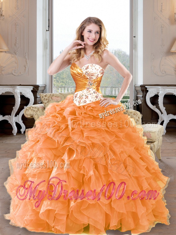 Fashionable Beading and Ruffles Sweetheart Quinceanera Dresses for 2016