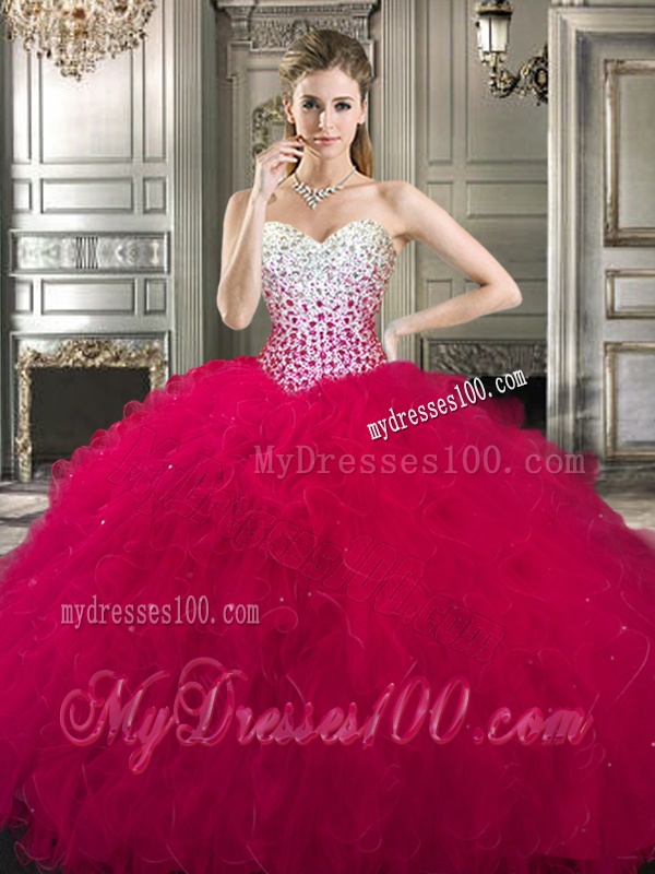 Gorgeous Teal Really Puffy Quinceanera Dress with Beading and Ruffles