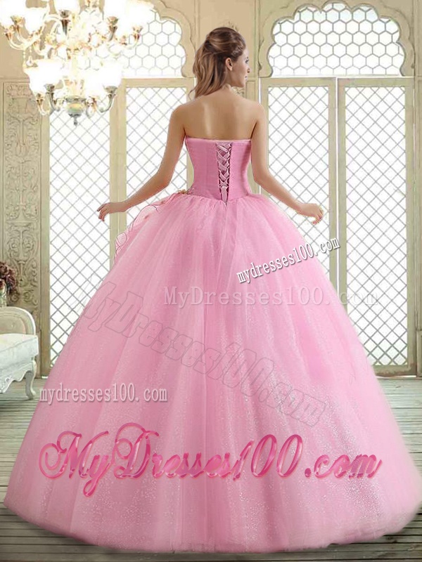 Hot Sale Sweetheart Rose Pink Quinceanera Dresses with Beading