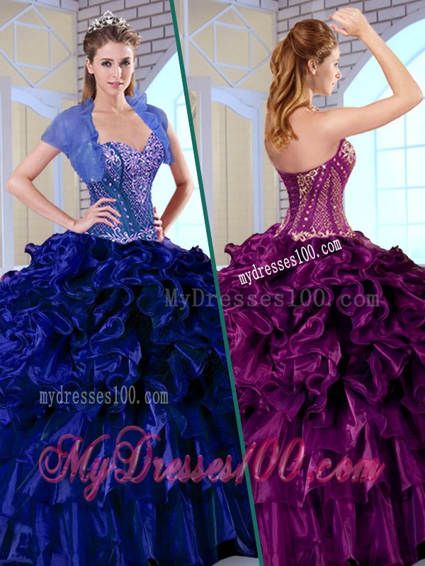 Luxurious Ball Gown Sweetheart Quinceanera Dresses with Ruffles and Appliques