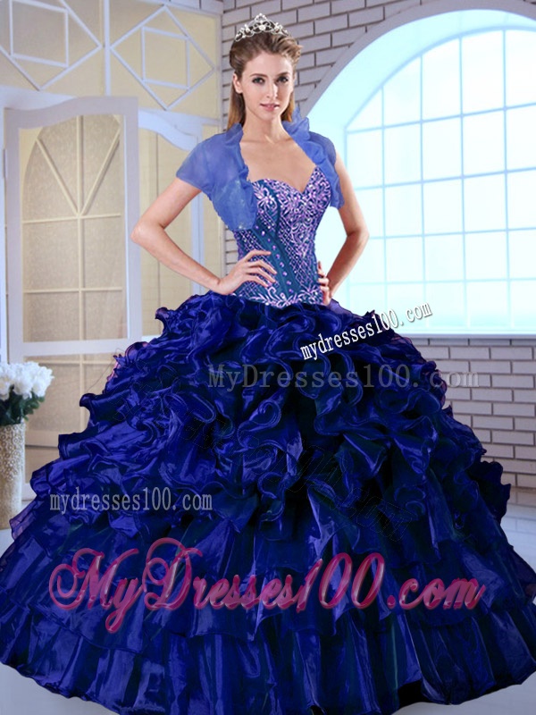 Luxurious Ball Gown Sweetheart Quinceanera Dresses with Ruffles and Appliques