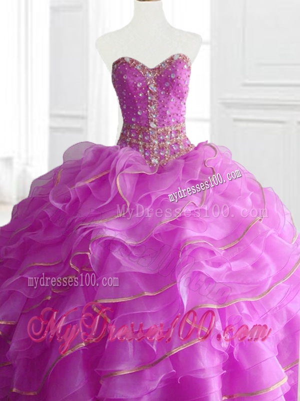 Modest Ball Gown Quinceanera Dresses with Beading and Ruffles