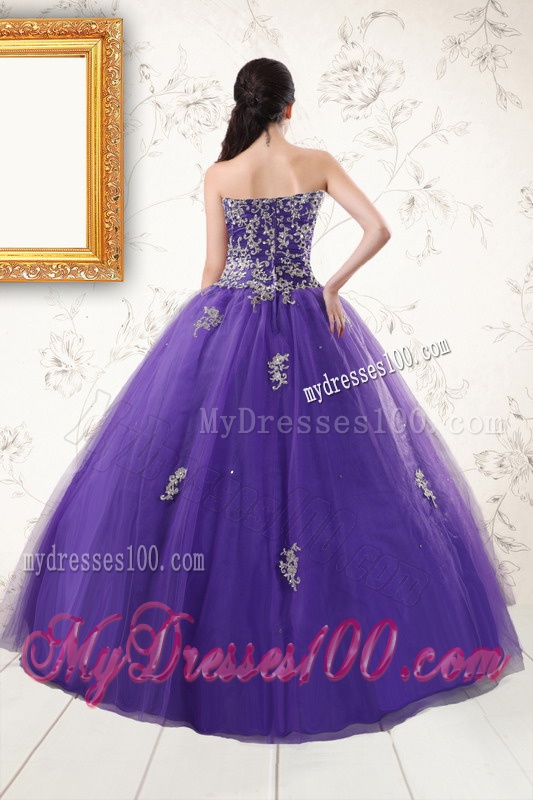 New Arrival Purple Quinceanera Dresses with Appliques and Beading