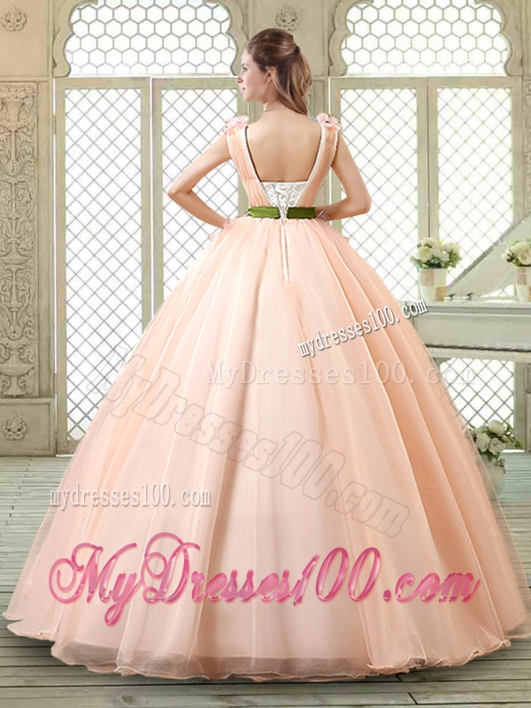 New Style Straps Quinceanera Dresses with Appliques and Belt