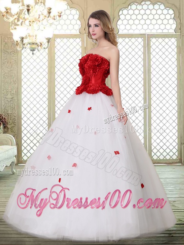 Popular A Line Strapless Quinceanera Dresses with Ruffles