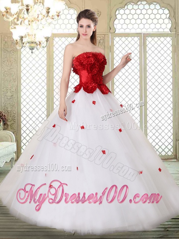 Popular A Line Strapless Quinceanera Dresses with Ruffles