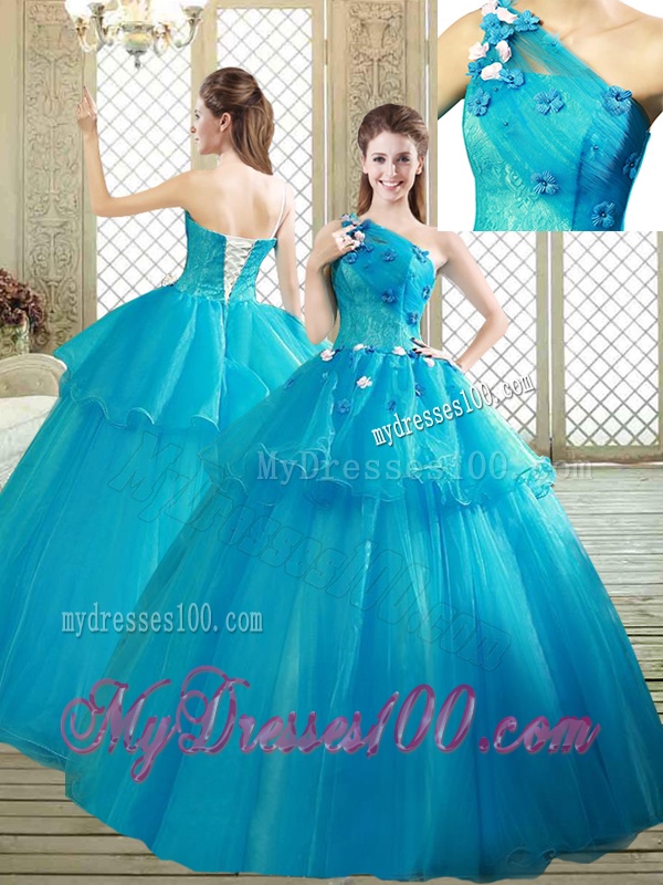 Popular One Shoulder Quinceanera Dresses with Ruffles and Appliques