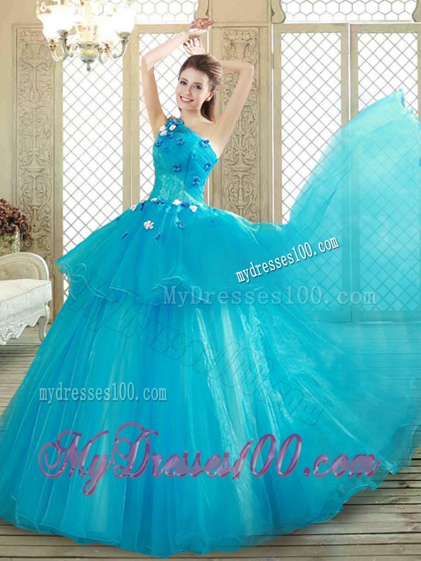 Popular One Shoulder Quinceanera Dresses with Ruffles and Appliques
