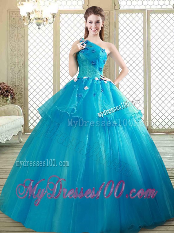 Popular One Shoulder Quinceanera Dresses with Ruffles and Appliques