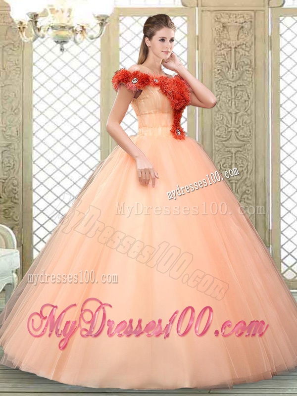 Pretty Off the Shoulder Quinceanera Dresses with Hand Made Flowers