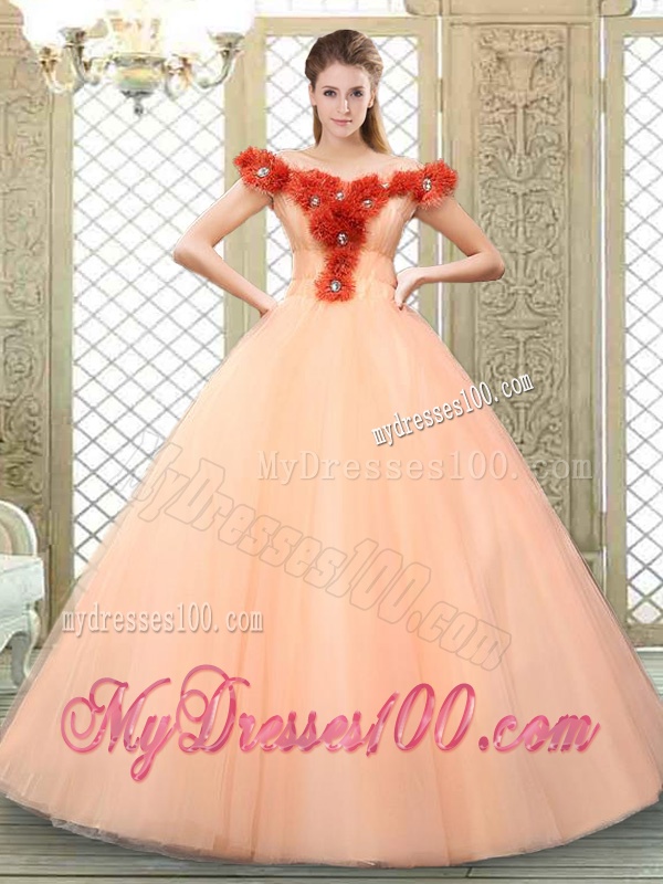 Pretty Off the Shoulder Quinceanera Dresses with Hand Made Flowers